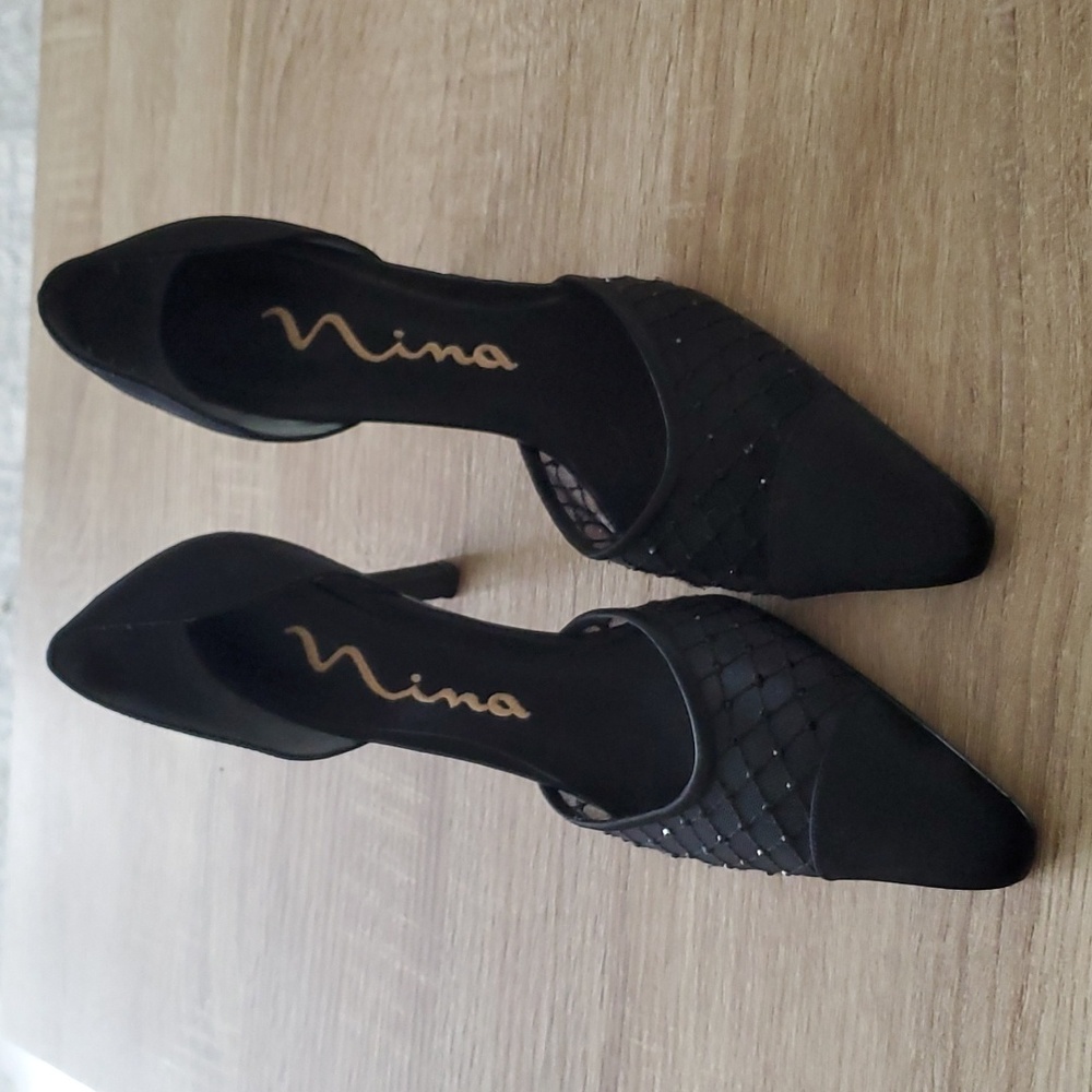 Nina  Rhinestone and Satin heels. 6.